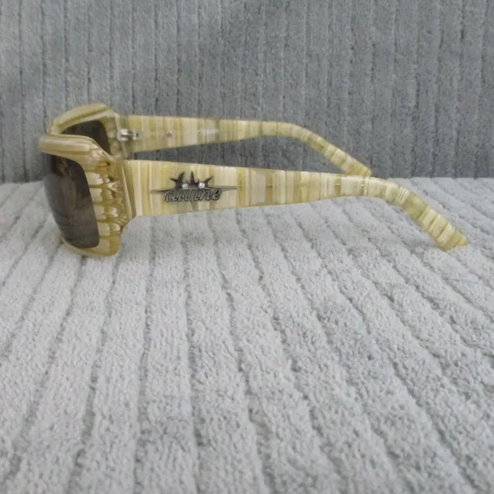 New Divine Eyewear Crush Tan Horn/Amber Sunglasses NWT Women's